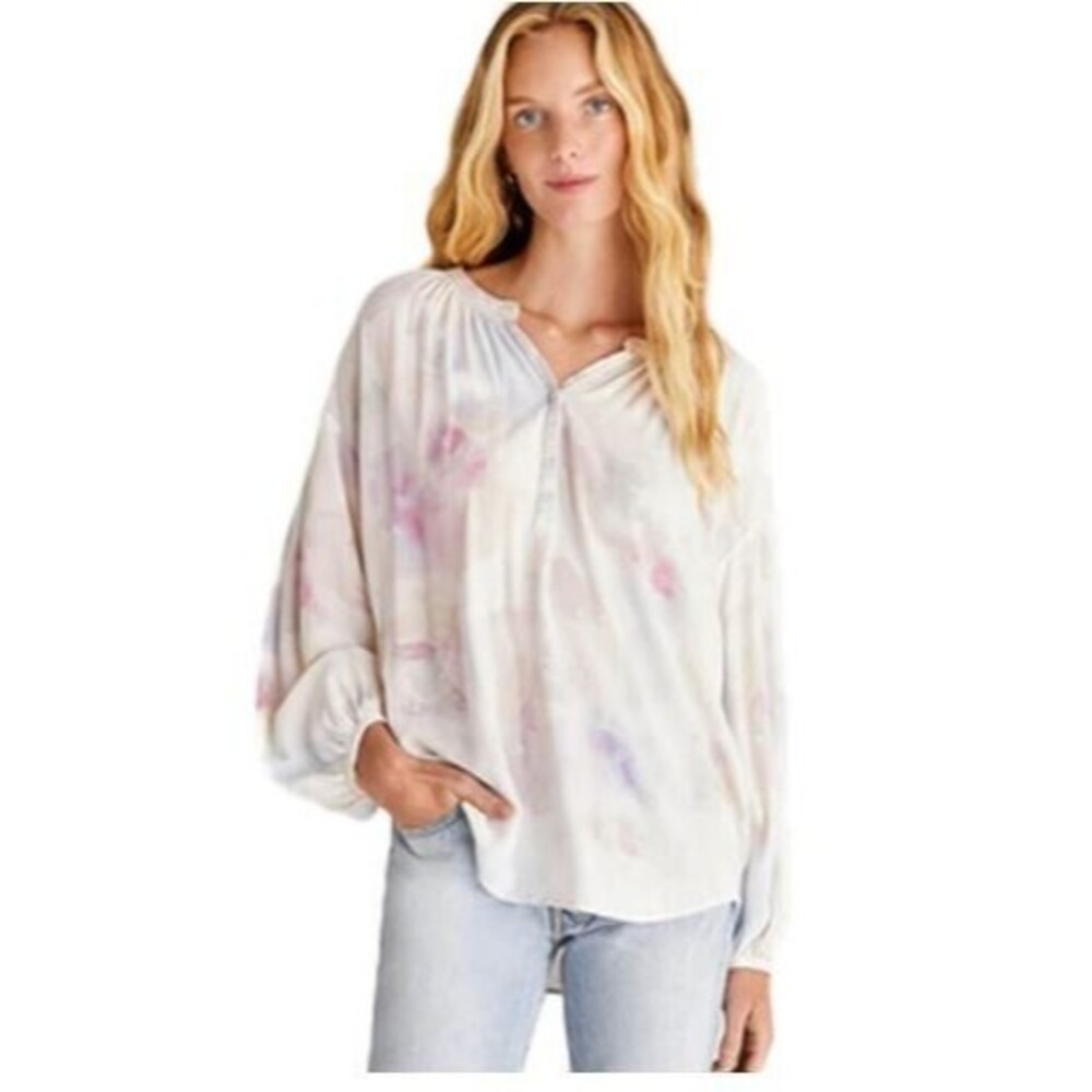 Z Supply Bayfront Blouse NWT Tye Dye Woven Top Retail $74 Womens Size S